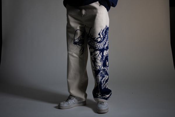 Dragon denim pants
