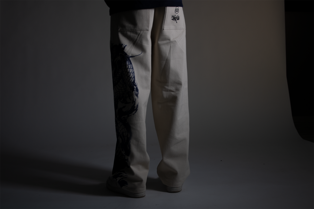 Dragon denim pants