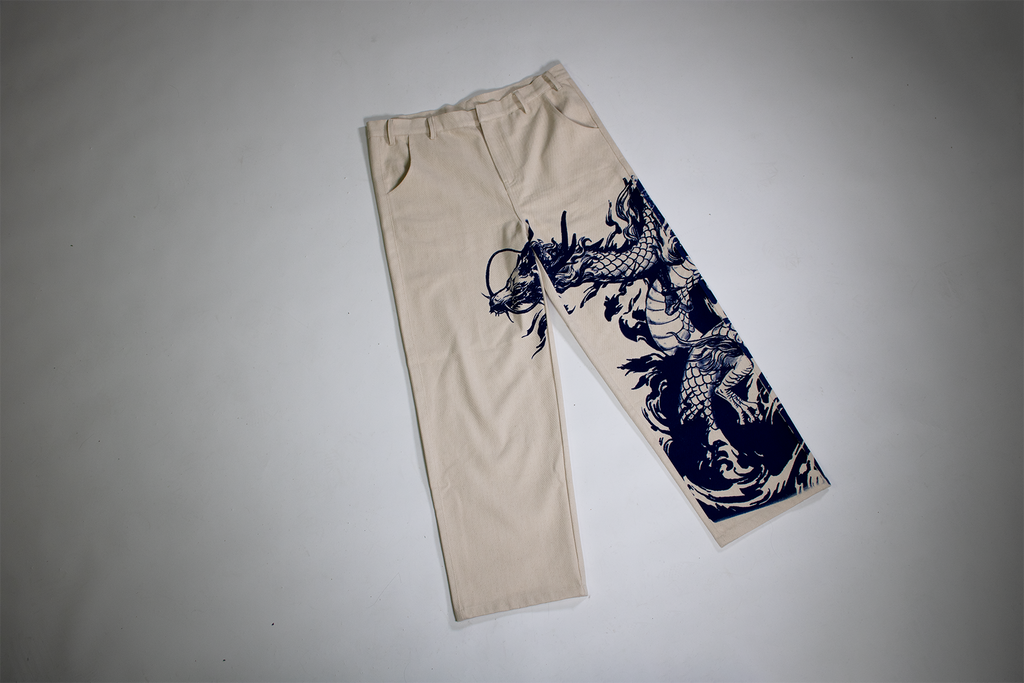 Dragon denim pants
